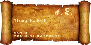 Alexy Rudolf névjegykártya